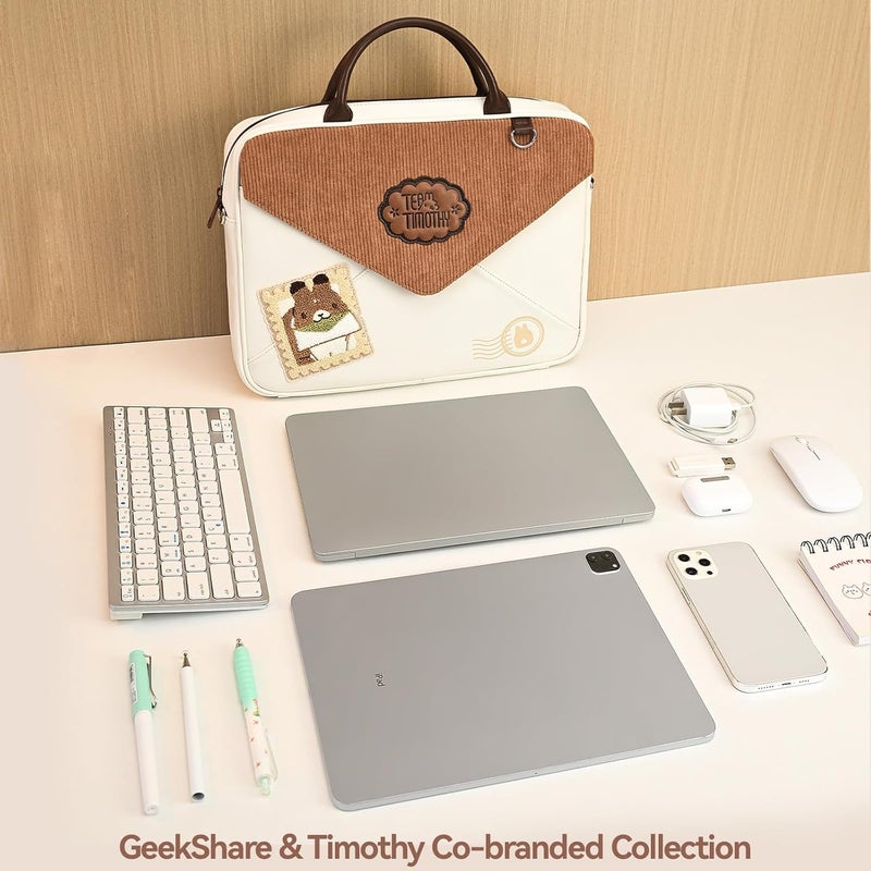 GEEKSHARE Large Capacity Laptop Storage Bag - Crossbody & Handheld 14 Inch Laptop Sleeve Compatible with iPad/Pro/Air, Waterproof Bag with Tablet Compartment - Team Timothy - Image 2